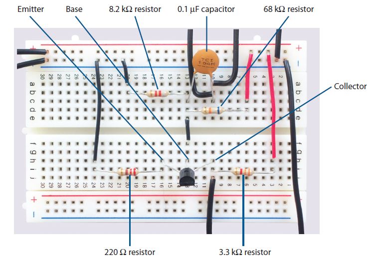 Breadboard transistor amplifier