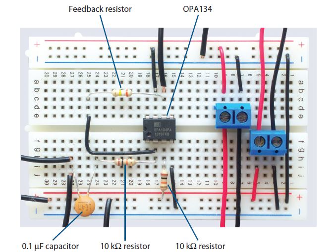 Operational Amplifier Breadboard Circuit